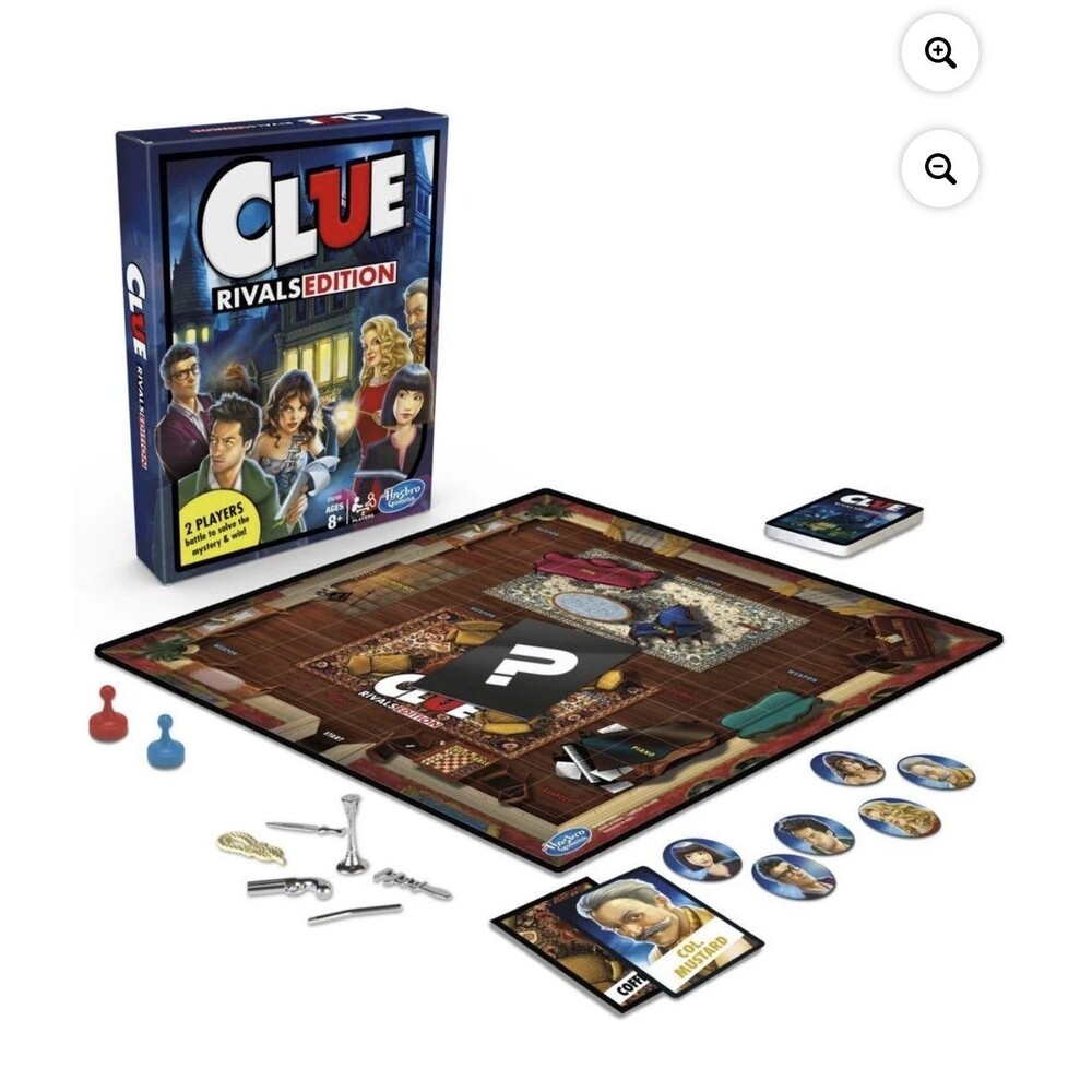 New Sealed Clue Rivals Edition Board Mystery Game by Hasbro, 2 Players, Ages 8+